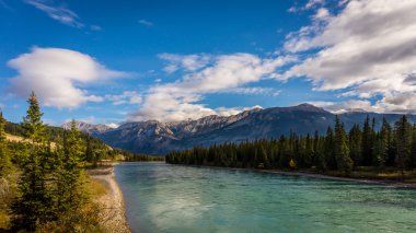 Maligne yolu köprüsü Athabasca nehirden