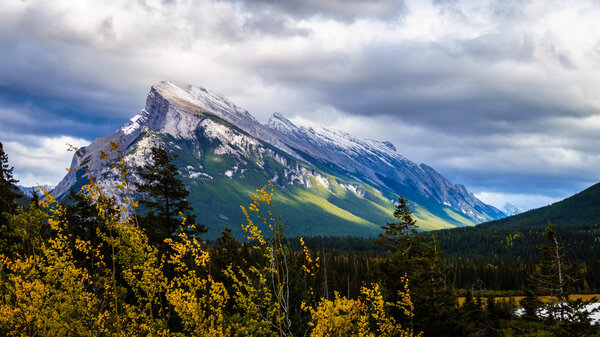 Mount Rundle in Banff National Park in the Rocky Mountains