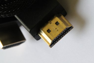 Closeup HDMI veri kablosu bilgisayar için