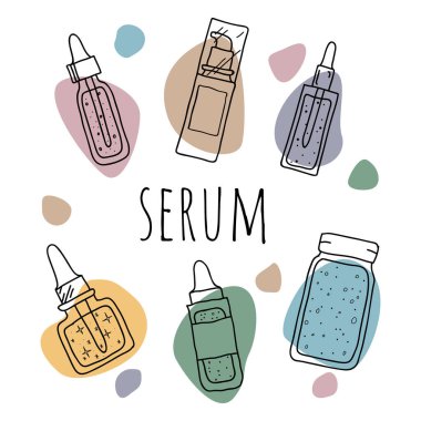 Serumun illüstrasyonu. Günlük cilt bakımı ürünü