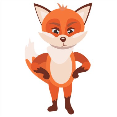 Küçük somurtkan kızıl tilki kızgın duruyor