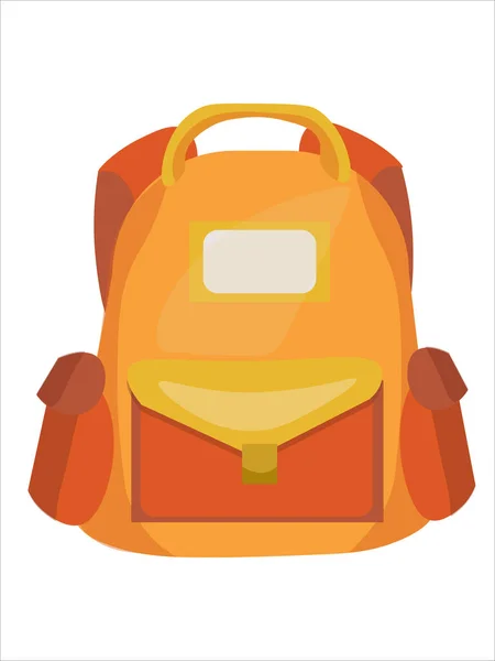Vector naranja con mochila de escuela roja — Vector de stock