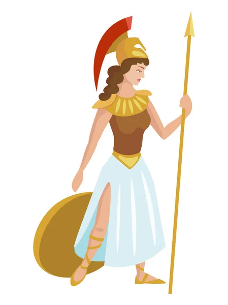 Olympische Göttin Athena Pallada mit Schild — Stockvektor