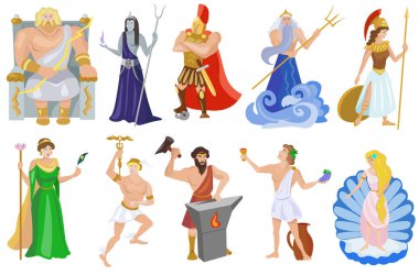 Vector set of greek Olympic Gods cartoon vector Vector set of greek Olympic Gods cartoon vector