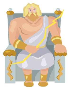 Olimpik tanrı Zeus 'un vektör karikatür sanatı