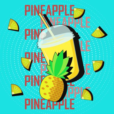 Ananas dilimli ananas suyu.