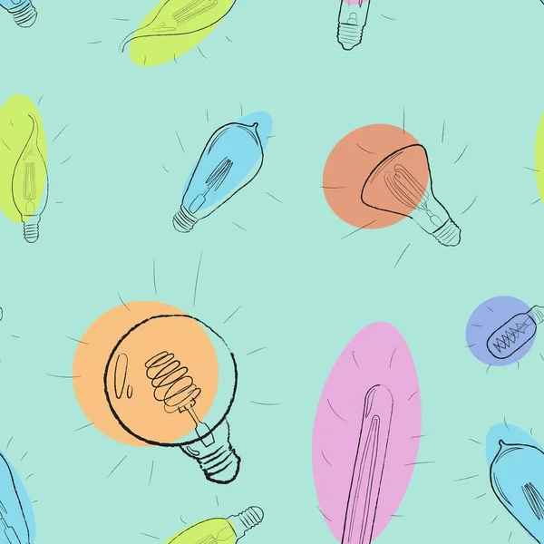 Çok renkli dekoratif ampullerle vektör deseni