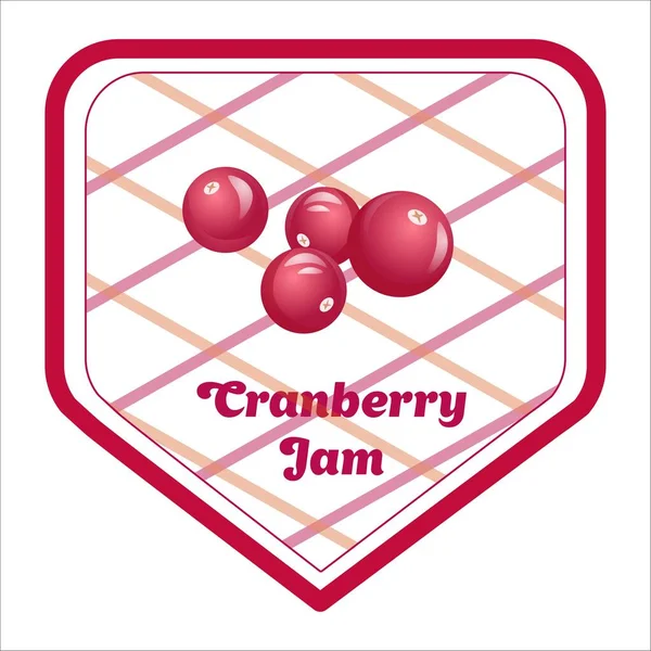 Σχεδιασμός ετικετών διανύσματος μαρμελάδας cranberry — Διανυσματικό Αρχείο