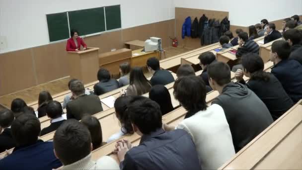 Kiev Kiev Ukraina September 2015 Studenter Som Sitter Föreläsningen Universitetet — Stockvideo