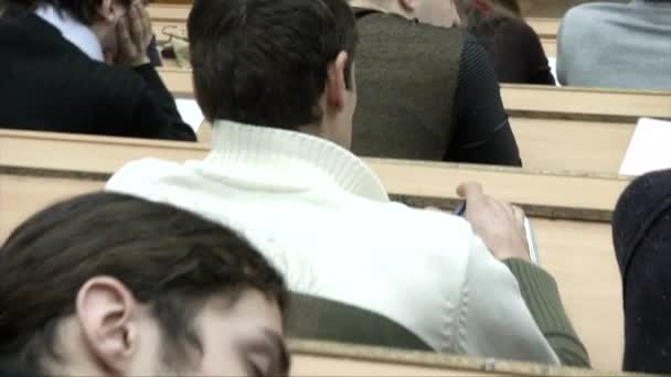 Kijów Kijów Ukraina Września 2015 Studenci Siedzący Wykładzie Uniwersytecie — Wideo stockowe
