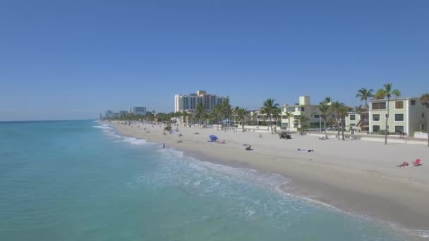 Filmati aerei della spiaggia di Hollywood. Florida, Stati Uniti. 4K — Video Stock