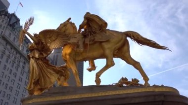 General William Tecumseh Sherman'ın Central park yakınlarındaki heykeli, New York, ABD, 11 Mayıs 2016