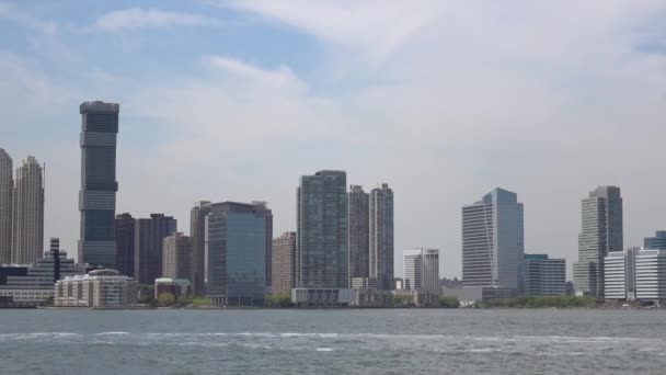 Panoramautsikt över Jersey city. — Stockvideo