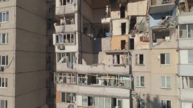 KYIV, UKRAINE - Haziran 23RD, 2020: Konut binasındaki gaz patlaması sonrası kalıntılar..