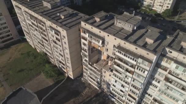 Kyiv Ukraine Juni 23Rd 2020 Luchtfoto Ruïnes Gasexplosie Een Woongebouw — Stockvideo