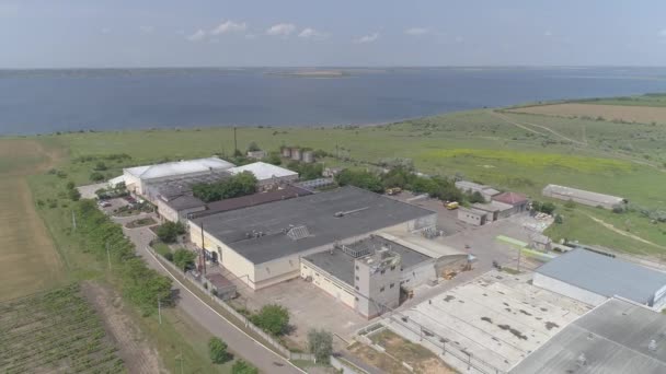 Imagens Topo Lentas Área Fábrica Com Uma Bela Vista Paisagem — Vídeo de Stock