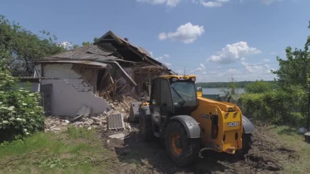 Kiev Ucrania Junio 2021 Destrucción Una Antigua Casa Privada — Vídeos de Stock