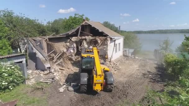 Kiev Ucrânia Junho 2021 Destruição Uma Antiga Casa Privada — Vídeo de Stock