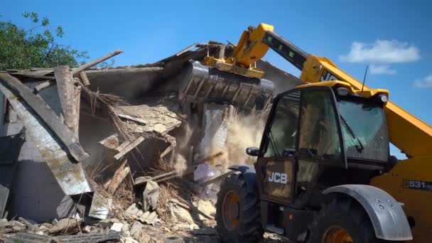 Kiev Ucrania Junio 2021 Destrucción Una Antigua Casa Privada — Vídeo de stock