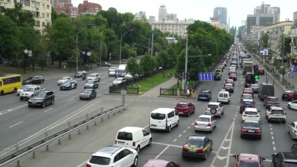 Kyiv Ukraine June 2021 Traffic Jam Big City Rush Hour — Stock Video