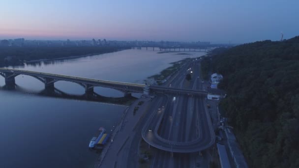 Krásné Záběry Východu Slunce Kyjevě — Stock video