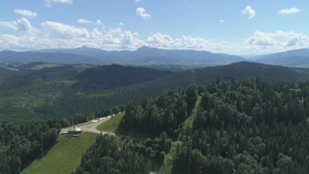 Cárpatos Montanhas Florestas Vista Aérea — Vídeo de Stock