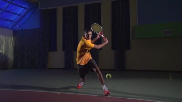 Tennis-Aufnahmen: Slice (Zeitlupe)) — Stockvideo