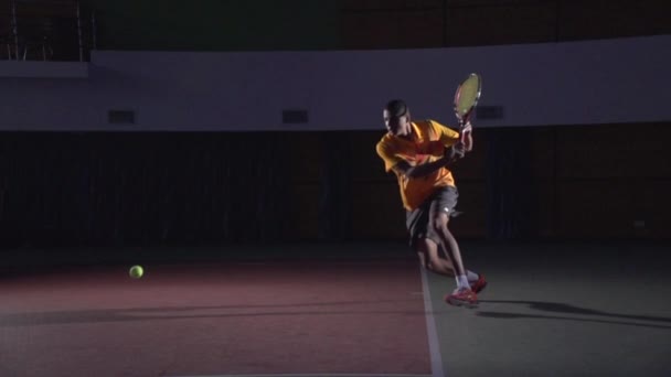 Теннисные снимки: ломтик (замедленная съемка) ) — стоковое видео