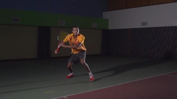 Постріли в теніс: на долоні (повільний рух ) — стокове відео