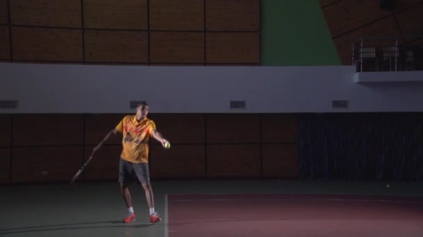 网球镜头: 服务 (慢动作) — 图库视频影像
