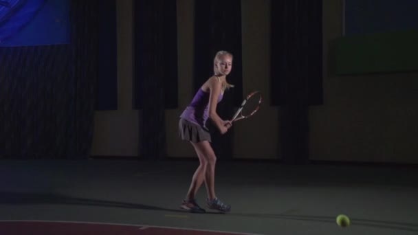 Tennis schoten: Backhand (slow motion) — Stockvideo