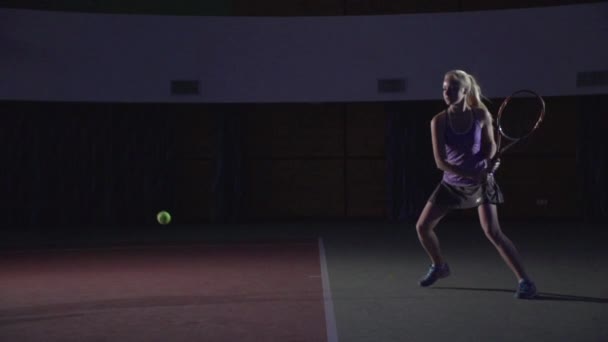 Tennis schoten: Backhand (slow motion) — Stockvideo