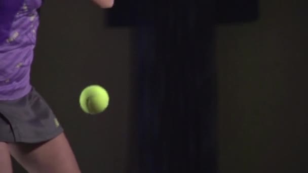 Tenis çekim: dilim (ağır çekim) — Stok video