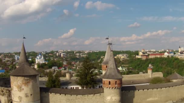 Medieval fortress (Aerial shot) — Stock Video