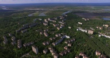 Terk edilmiş City of Pripyat Chernobyl (Hava, 4k yakınındaki)