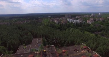 Terk edilmiş City of Pripyat Chernobyl (Hava, 4k yakınındaki)