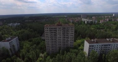 Terk edilmiş City of Pripyat Chernobyl (Hava, 4k yakınındaki)