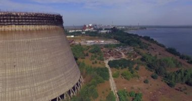 Soğutma kule Chernobyl nükleer enerji santrali (Hava bitmemiş srade)