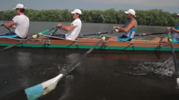 Roeiers in actie: kracht en passie — Stockvideo