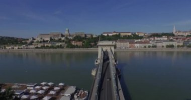 Budapeşte'deki Kraliyet Sarayı veya Buda Kalesi'nin havadan çekilmiş fotoğrafları