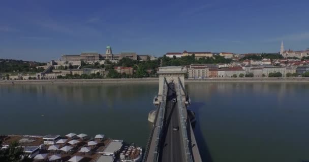 Повітряні кадри Королівського палацу або Буда замок в Будапешті — стокове відео