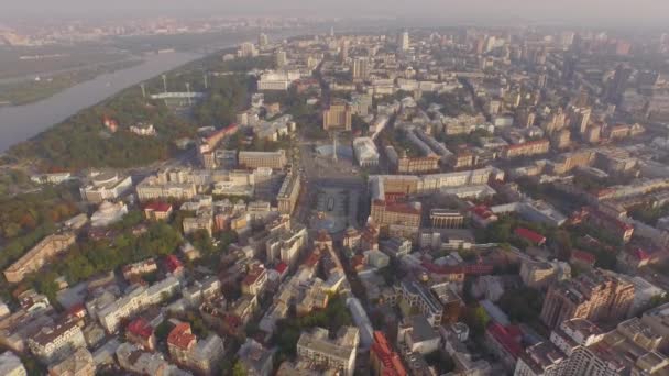 Kiewer Stadtzentrum aus der Luft — Stockvideo