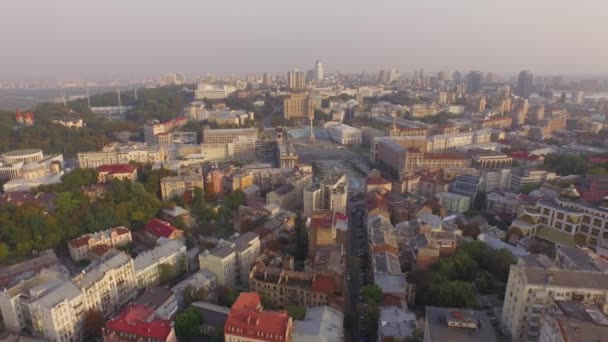 Kijów centrum miasta antenowe zwiedzanie — Wideo stockowe
