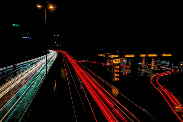 Een Mooie Foto Van Lichtstrepen Nacht Een Mooie Foto — Stockfoto