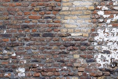 Arkaplan olarak kullanmak için tuğla bir duvar, duvar kağıdı, ilginç bir fotoğraf