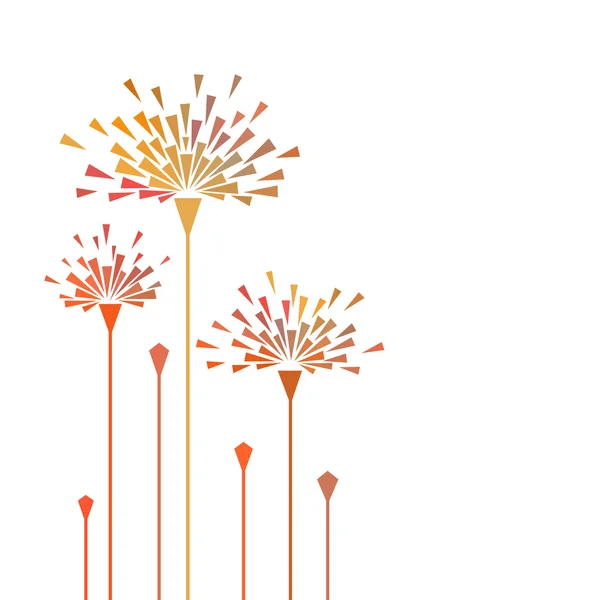 Bakgrunden med geometriska stiliserade blommor — Stock vektor