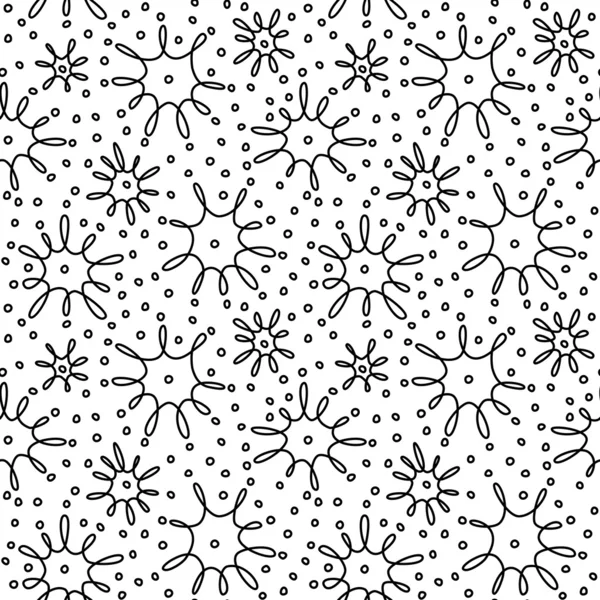 Sněhové vločky doodle bezešvé pattern — Stockový vektor