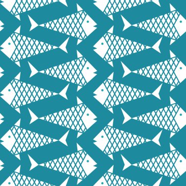 seamlesss desen balık ile
