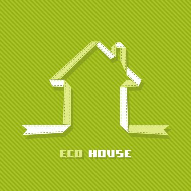 Banner eco house  from ribbon clipart