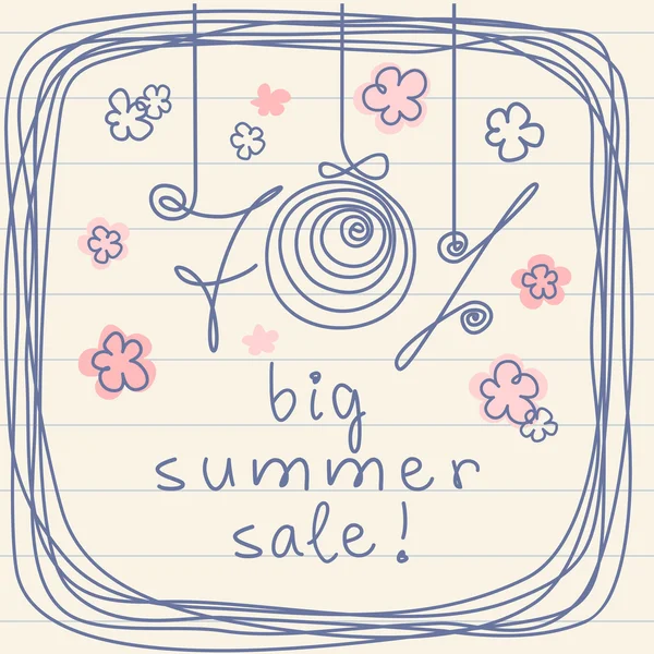 Background -70 percent Big Summer Sale — Stock Vector